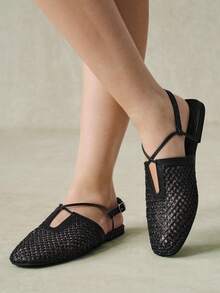 Styleloop Ladies, Willow Nails, Buckles, Flat Shoes. Fall Shoes - Graphite Black - View 1