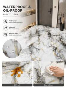 10/20Pcs Marble Pattern Waterproof Vinyl Floor Stickers Self Adhesive Floor Tiles Peel And Stick Flooring Decals Home Renovation Decor Living Room Bedroom Kitchen Bathroom Decoration Modern Interior Design - multicolor - View 5