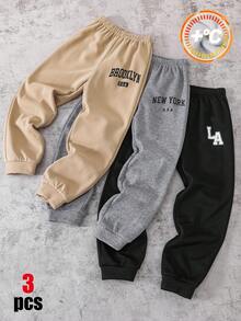 SHEIN Kids 3PCS Tween Boys Sweatpants Winter - Multicolor - View 6