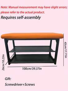 1PC Upholstered Shoe Changing Bench,Double Layer Open Shoe Rack With Cushioned Seat,Breathable Shoe Storage Bench,Sturdy Shoe Stool For Entryway Hallway Apartment Small Home - Multicolor - View 11