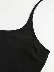 Sweetra Women's Solid Color Pleated Design Wide Leg Halter Neck Jumpsuit - Black - View 5