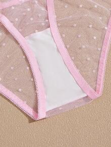 Lullawish Bohemian Sexy Lace Mesh Women's Triangle Panties - Baby Pink - View 3