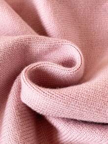 SHEIN 女嬰刺繡針織毛衣與寬腿褲2件套，休閒針織套裝，適合日常穿著，適用遊樂園、家庭活動與戶外拍照 - 淺粉色 - 查看 6
