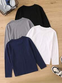4 piezas de camisetas para niños preadolescentes - Multicolor - Ver 7