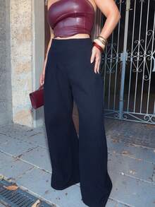 Jeta Ari Casual Washed High Waist Wide Leg Jeans Black Fall - Black - View 3