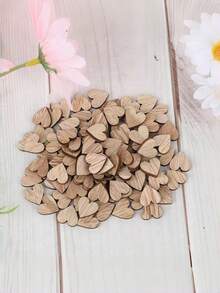 100Pcs Mini Wooden Hearts 12mm Natural Wood Craft Hearts For Wedding Birthday Christmas Table Confetti DIY Decoration - multicolor - View 4