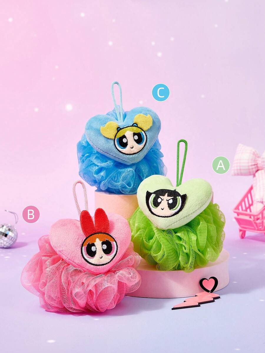 THE POWERPUFF GIRLS X Joivida 1Pc Cute Three-Dimensional Bath Ball, Super Soft Foaming Net - Powerpuff Girls - View 1