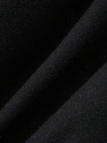 DAZY 春秋男士拼色字母印花套頭運動衫與彈性腰鬆緊慢跑運動長褲套裝 - 黑色 - 查看 3