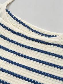 Olithes Women's Striped 2 In 1 Patchwork Casual Daily Outfit Top - Multicolor - View 6