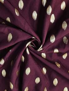 Velvienne Plus Size Woven Casual Gold-Embroidered Autumn Shirt - Red Violet - View 6