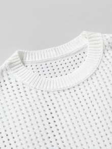 Manfinity LEGND Men's Plus Size Colorblock Casual Streetwear Daily Wear Knit Top, Breathable Semi-Sheer Lightweight For Summer, Vacation Beach Sage Green - Green - View 4