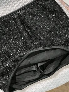 Kids Tween Girls Black Sequin Bead Skirt For Holiday Party Stage Concert - Black - View 5
