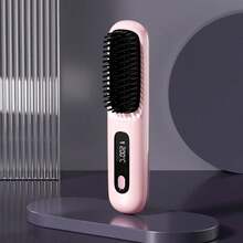 Wireless Hair Straightening Comb, Portable Straightener Brush ,Negative Ion Hot Comb, Suitable For Straight Or Slightly Curly Hair With Soft Texture, Anti-Scald Design, USB Rechargeable Hair Straightener Brush, Perfect Gift For Holiday,Portable - Multicolor - View 16