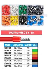 قطع من أطراف الأنابيب المضغوطة، مجموعة أطراف متعددة الأنماط، أنبوب نحاسي + غلاف PVC مقاوم للهب، موصلات الأسلاك، كماشة ضغط من الفولاذ السبائكي عالي الدقة HSC8 6-4A، 0.25-10 مم - متعدد الألوان - مشاهدة 12