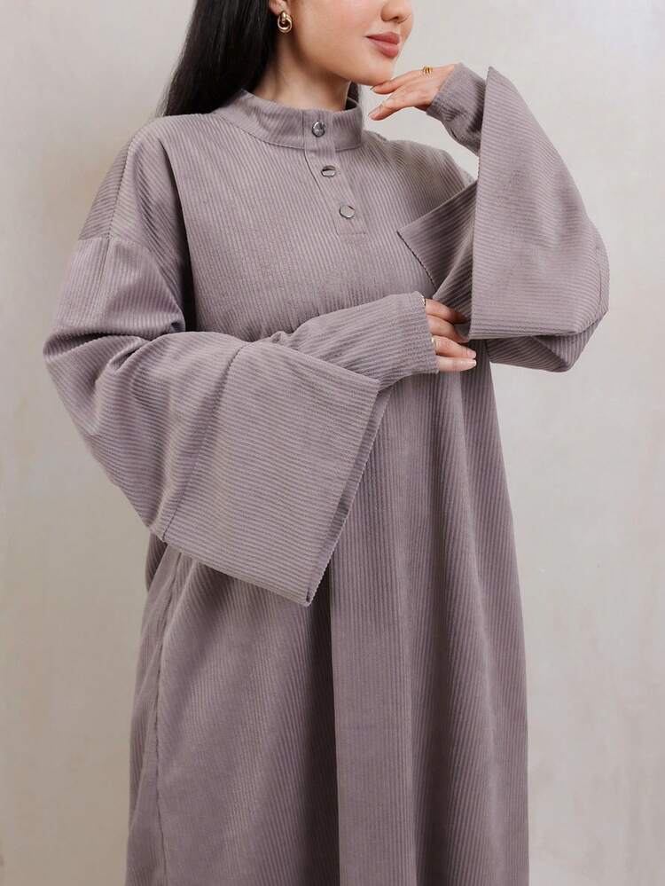 Veilorie 女款純色休閒日常長袖運動衫 - 紫色 - 查看 5