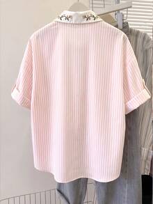 Resyla Women's Summer Casual Striped Shirt - Multicolor - View 2