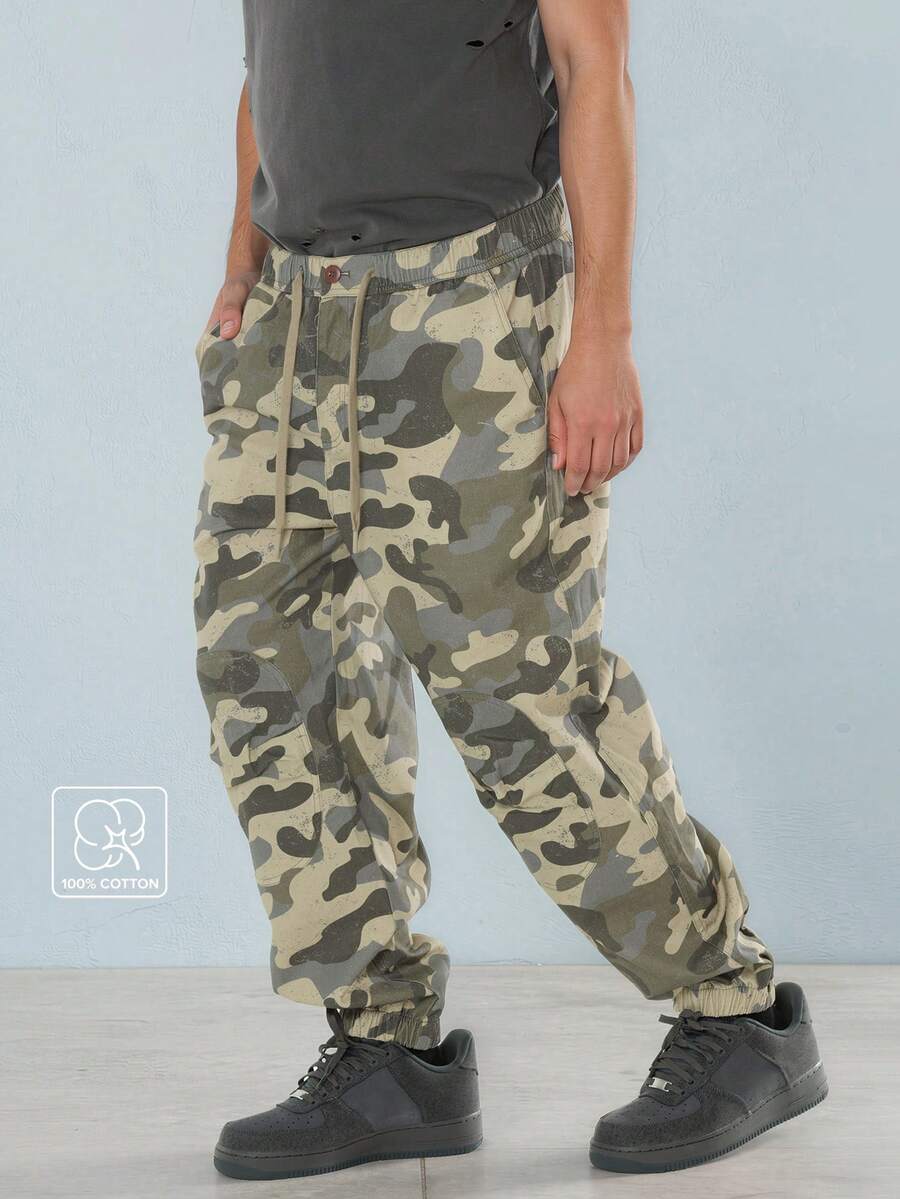 FORM&CHAOS Men's Drawstring Waist Camouflage Casual Daily Travel Long Pants - Multicolor - View 1