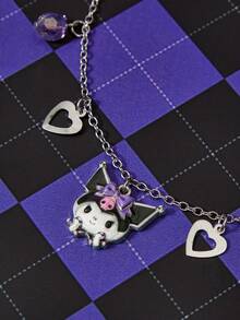 HELLO KITTY AND FRIENDS | SHEIN Kalung Liontin Hati Motif Kartun Kreatif Baru, Desain Sambungan IP, Personalisasi yang Menawan, Sederhana dan Elegan, Dapat Juga Digunakan Sebagai Aksesori - Platinum - View 1