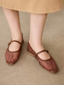 MOTF PREMIUM WOMEN COMFORTABLE MINIMALIST FLAT SHOES, VERSATILE FOR COMMUTING, SUITABLE FOR HALLOWEEN FOR CHRISTMAS FALL SHOES - Premium Brown - View 9