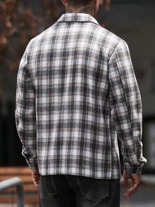 Manfinity CasualCool 男士休閒時尚百搭極簡優雅灰白格紋羊毛 - 灰色 - 查看 2