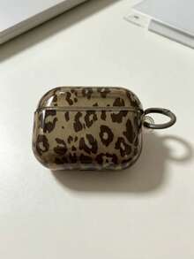 Semi-Transparent Coffee Brown Leopard Print Pro 3/2/1 & 4/3/2 Case With Keychain Loop, Protective Film Reminder, On-The-Go Stylish Accessory - Coffee Brown - View 9