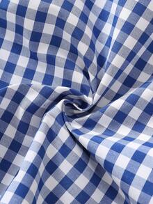 SHEIN Young Boys Preppy Style Classic Plaid Long Sleeve Shirt/Pants Set - Multicolor - View 4