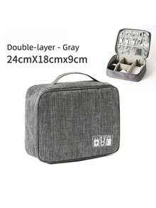 1PC Double/Triple Layer Cable Organizer Bag Power Box Charging Cord Travel Digital Accessories Storage Pouch Electronics Case For Adults - Multicolor - View 13