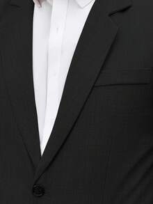 Manfinity Mode Men's Single-Breasted Business Casual Plus Size Blazer Men Classy Office Wear Formal, Ceremony - Black - View 4