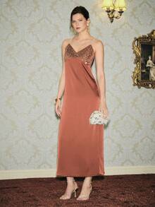 SHECARRY Ladies Fashionable Elegant Simple Apricot Plush Gold Sequins Handbag, Party Dance Dating Banquet Wedding - Gold - View 9