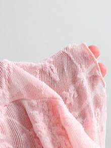 Sweetra Women's Spring/Summer Pink Lace Sexy Romantic Sweet Sexy Semi-Sheer 2 Pieces Pajama Set - Pink - View 4