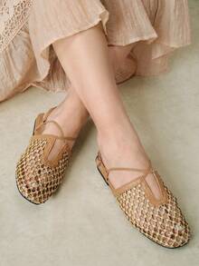 Styleloop Señoras, Uñas de Sauce, Hebillas, Zapatos Planos. - Camel - Ver 5