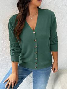 CosyJoli Cárdigans de talla grande - Verde - Ver 7