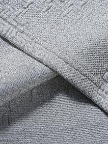 Manfinity Homme Men's Jacquard Striped Crew Neck Short Sleeve Casual Textured T-Shirt - Light Grey - View 5
