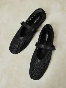 Styleloop Ladies, Willow Nails, Buckles, Flat Shoes. - Black - View 1