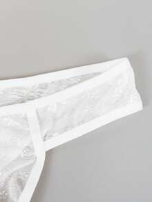DrisQ DrisQ 1pc Fashion Cute White Lace Mid-Waist Sexy Thong Underwear For Men - White - View 5