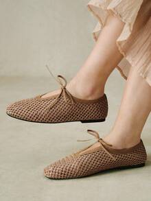 Styleloop Señoras, Uñas de Sauce, Hebillas, Zapatos Planos. - Camel - Ver 4