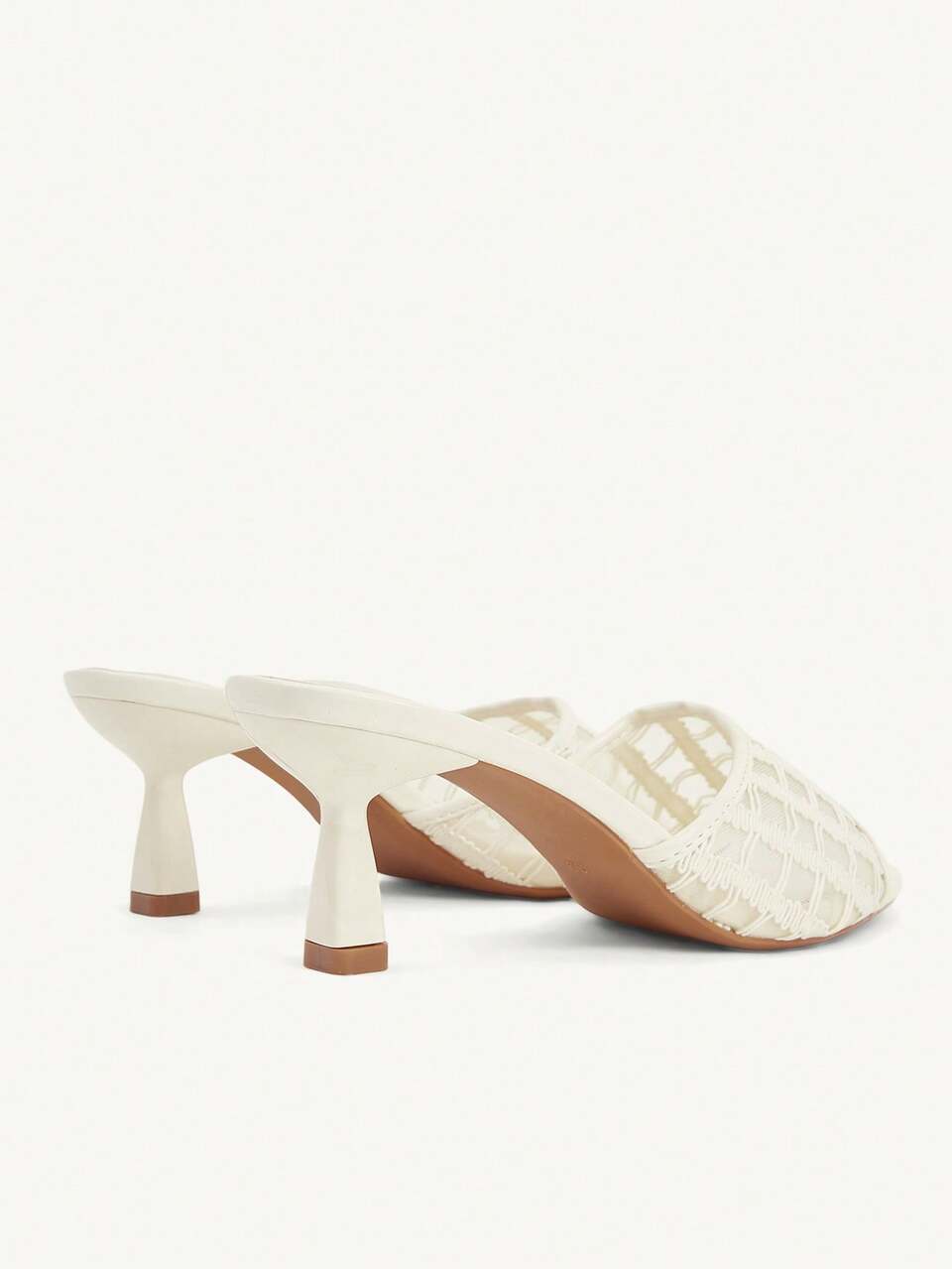 CUCCOO CHICEST Women's Shoes Summer Mesh Embroidery Pointed Toe Stiletto Fairy Elegant Mesh Beige Wear High Heels Cool Slippers Dinner Wedding Shoes Party Daily