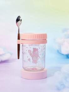 Care Bear X Joivida 350ml燕麥玻璃杯附蓋與湯匙，量杯早餐容器，便攜式牛奶、沙拉與優格杯 - 查看 9