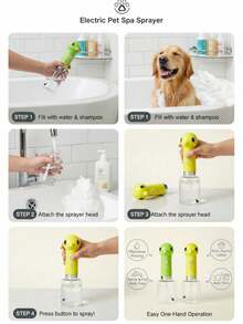 PETSIN Electric Cat/Dog Shampoo Sprayer - Pet Bathtub Foaming Soap Dispenser, Duck Shaped Dog Shampoo Foamer For Kitchen Sink Cleaning(500mAh) - Multicolor - View 5