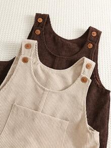SHEIN Setelan Anak Laki-Laki 2 Potong (Bodysuit & Jumpsuit Musim Gugur) - MultiWarna - View 3