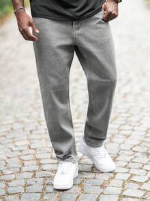 thenoahjr thenoahjr Men's Casual Distressed Tapered Denim Jeans - Grey - View 3