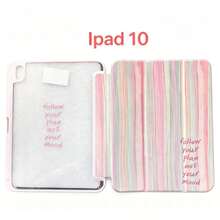 1 Buah Casing Pelindung Tablet Pro11/10/Mini 5 dengan Motif Garis-Garis Warna-warni, Dilengkapi Slot Pena, Stand Magnetik Multi-Sudut, Mendukung Fitur Tidur/Bangun Otomatis - MultiWarna - View 6