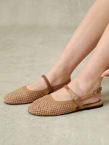 Styleloop Ladies, Willow Nails, Buckles, Flat Shoes. - Brown - View 11