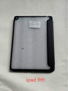 1 Buah Casing Akrilik Lipat Y Warna Solid untuk Air Generasi ke-5/ke-9/A16 dengan Slot Pena, Fitur Tidur dan Bangun Otomatis, Penyangga Multi-Sudut, Kulit PU Hitam - Hitam - View 13