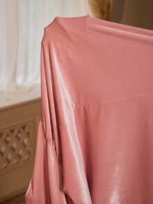 PalaceNights Embroidered Lace V-Neck Velvet Long Sleeve Long Comfortable Soft Women's Nightgown Lounge Sleep Dusty Pink Autumn Elegant - Pink - View 7