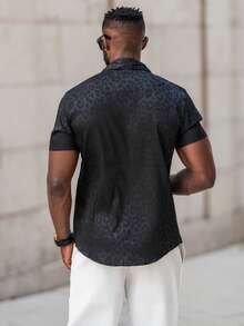 thenoahjr thenoahjr Men Leopard Jacquard Shirt - Black - View 2