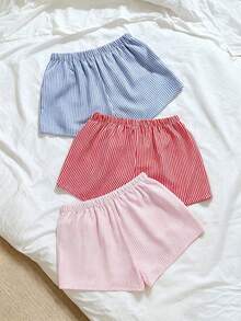 Napfluff Bas de combinaison à imprimé rayé plissé tissé pour femmes - Multicolore - Voir 2
