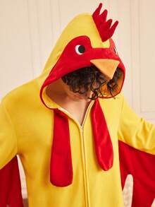 Provexi Provexi Men's Fleece One-Piece Pajamas, Halloween Party Costume, Home Wear, Autumn/Winter - Multicolor - View 2