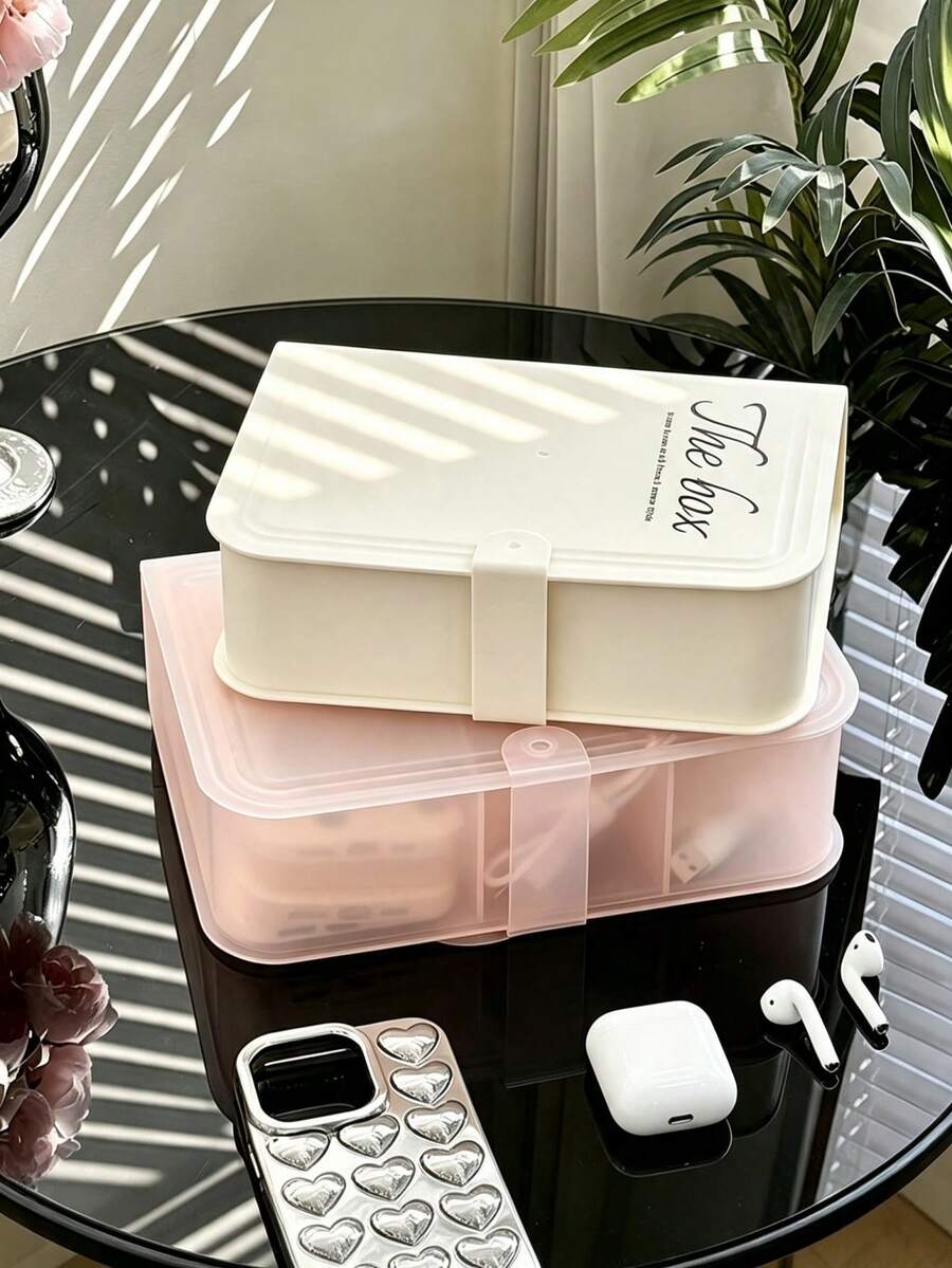 1PC Cable Organizer Box – Desktop Storage And Tidying Solution For Phone Chargers, Plugs, And Data Cables – Durable ABS Material With A Lid For Cable Protection. Perfect For Home Offices, Gaming Setups, And Tech Workstations. - A - View 1