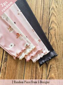 Souflis Souflis 2 piezas de leggings de punto acanalado suaves y cómodos para niña, con diseño de corazón y flor, estilo dulce y lindo, versátiles para primavera, verano y todas las estaciones, envío aleatorio - Multicolor - Ver 6